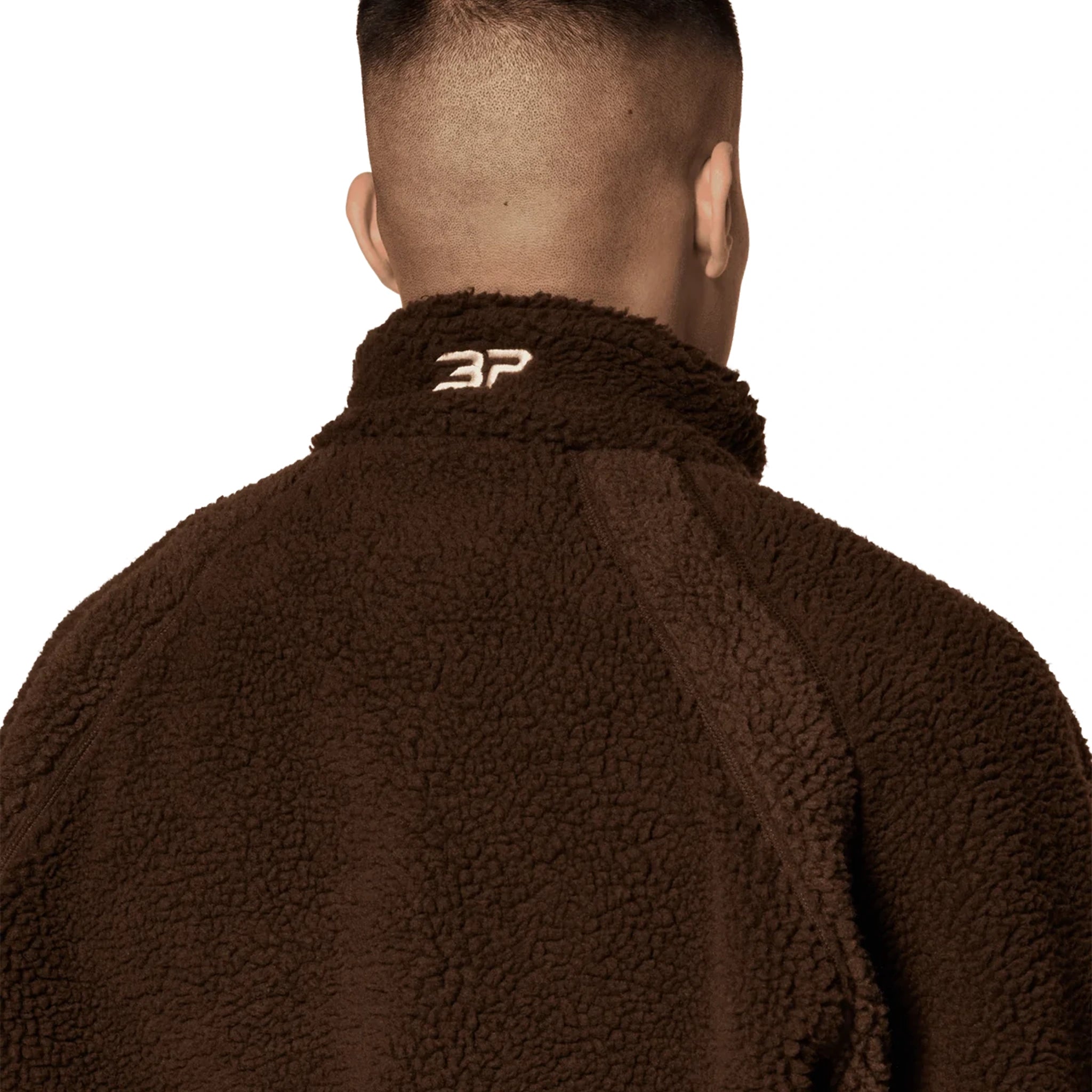 Detail view of Broken Planet Mocha Polar Fleece BP-PL-FL-M_BROWN